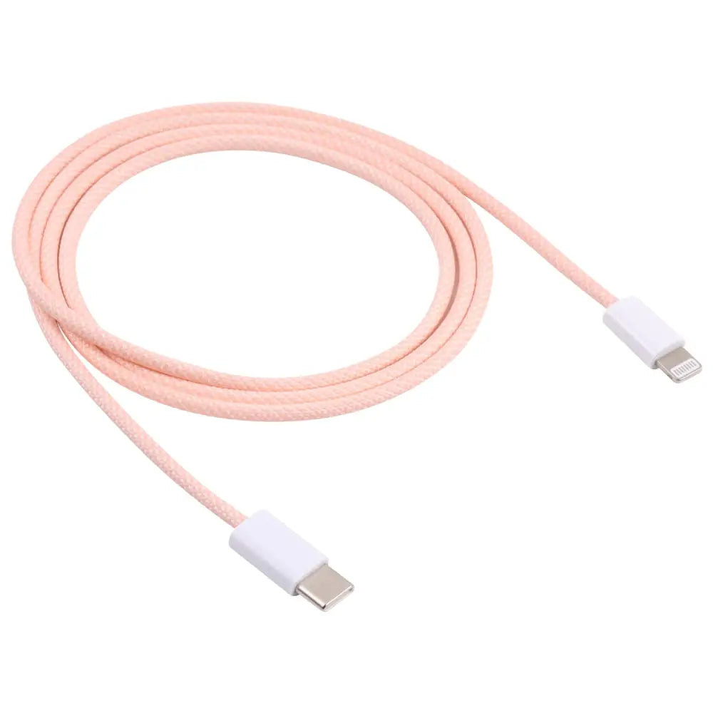 USB-C - Lightning Punottu kaapeli 1M - Pinkki