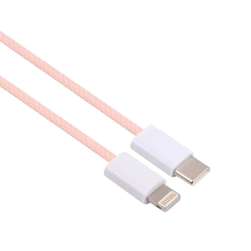USB-C - Lightning Punottu kaapeli 1M - Pinkki