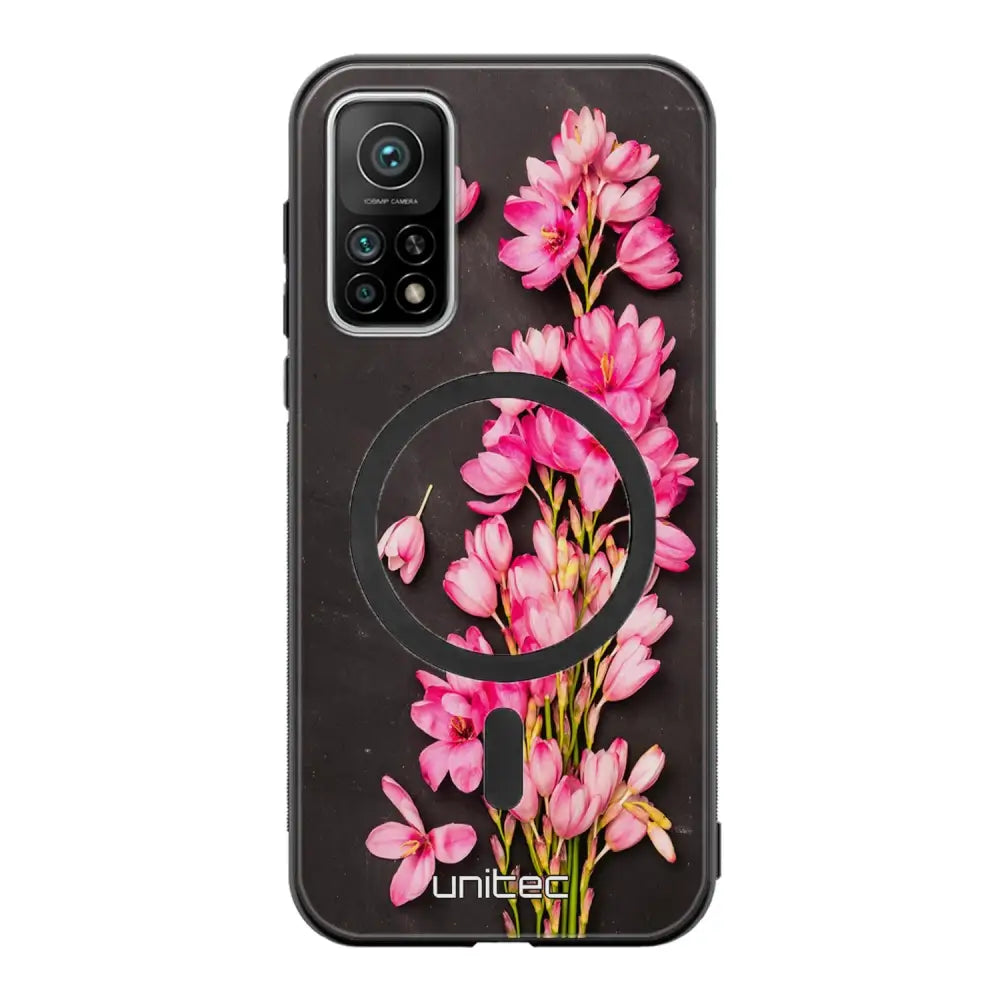 Xiaomi Mi 10T Pro kukka suojakuoret - Pink Flowers