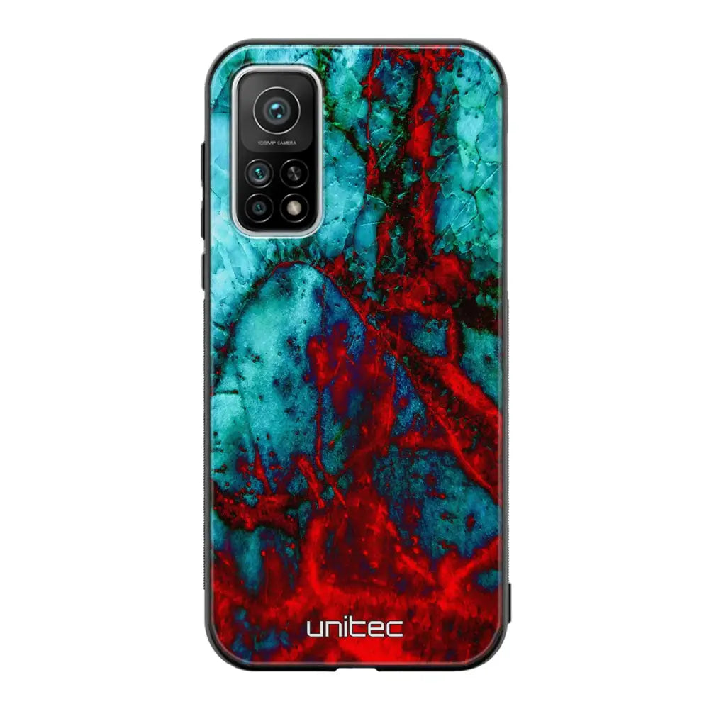 Xiaomi Mi 10T Pro marmori suojakuoret - Blue Red Marble - Ei
