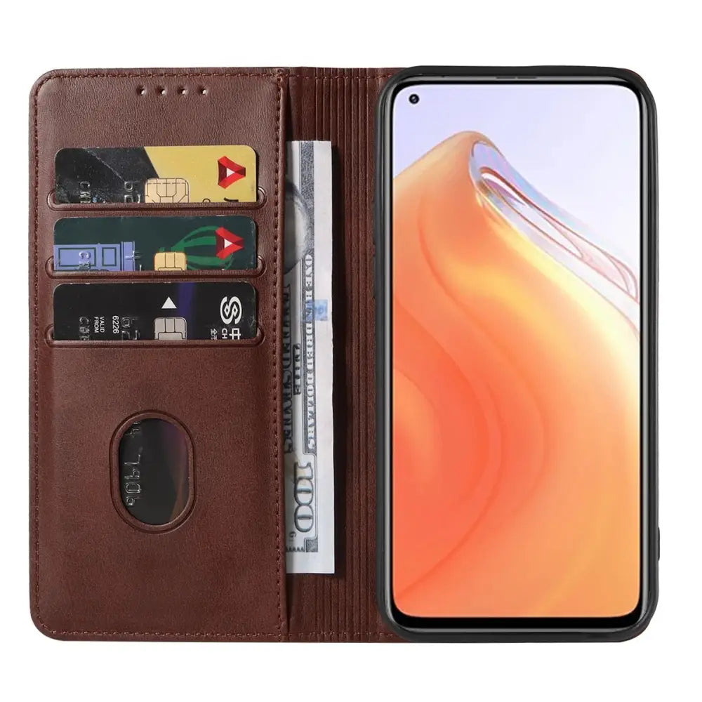 Xiaomi Mi 10T / 10T Pro Unitec Lompakko Suojakotelo Ruskea