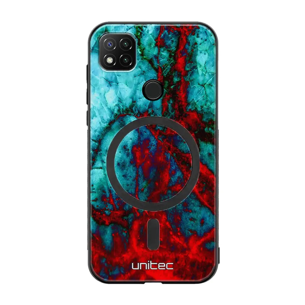 Xiaomi Redmi 9C NFC marmori suojakuoret - Blue Red Marble